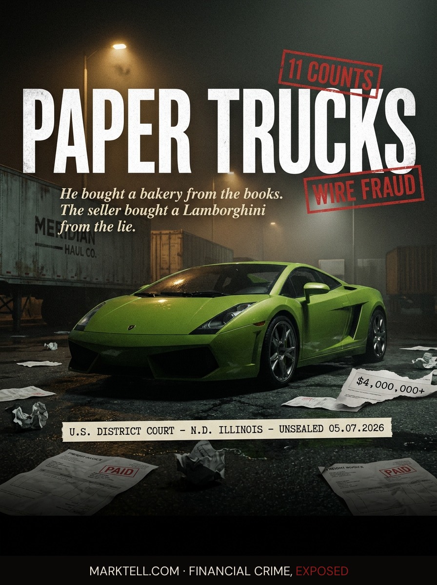 The invoices were for trucks that never moved. The Lamborghini was real.