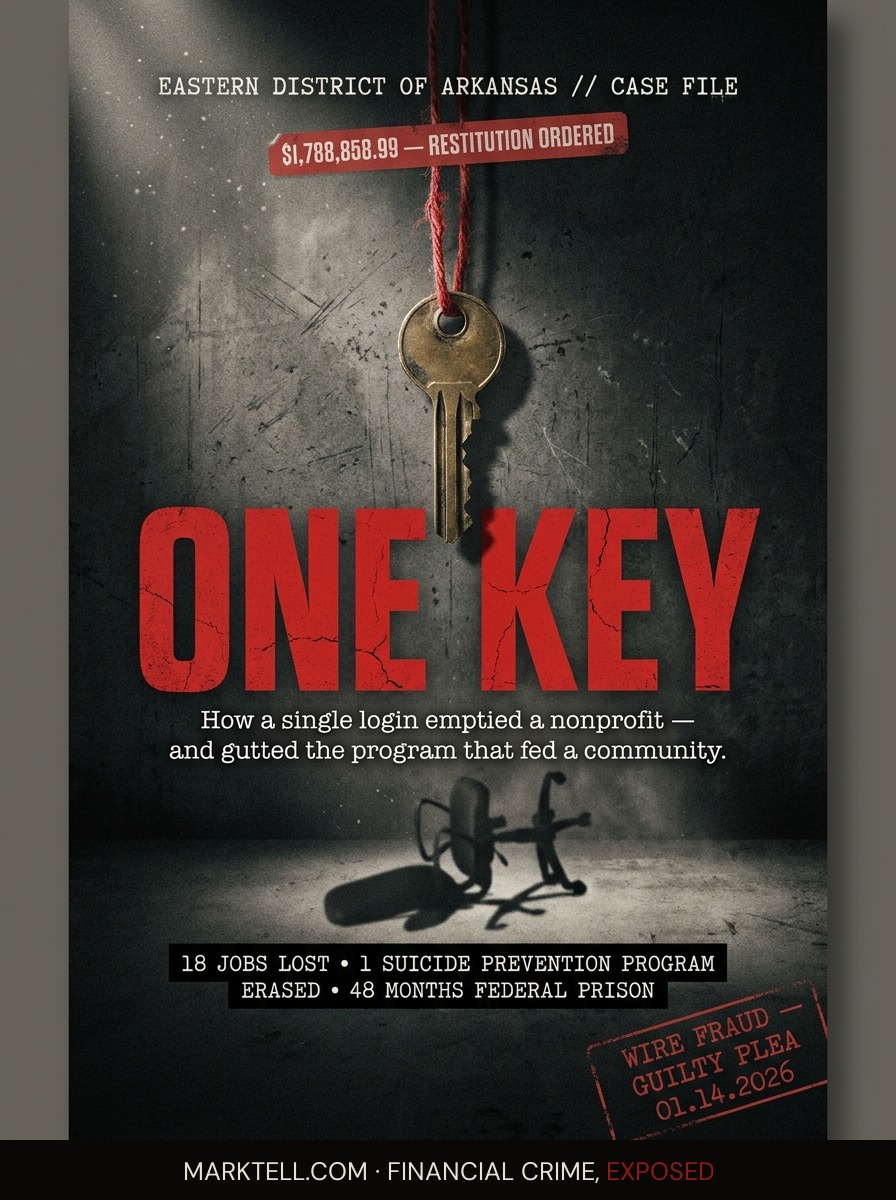 The only person with the key took $1.78 million from the people she was hired to feed